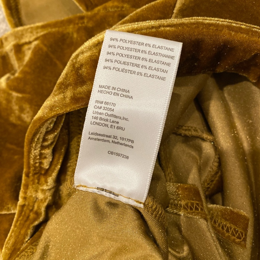 Urban Outfitters Velvet Gold Mini Skirt - Picture 5 of 6